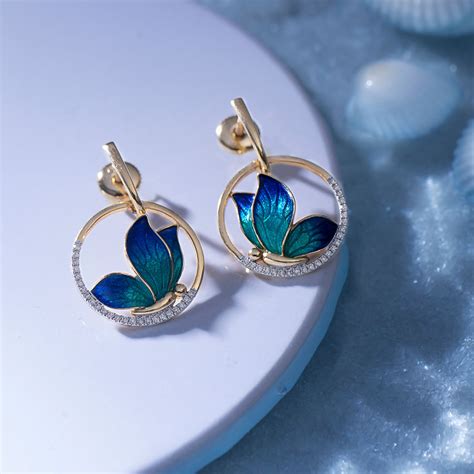 Buy Encircle Blue Butterfly Diamond Drop Earrings Online Caratlane