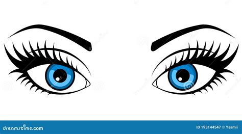 Ilustración Vectorial De Ojos Azules Femeninas Ilustración del Vector ...