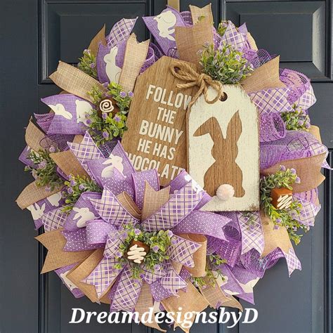 Purple Easter Wreath Etsy Easter Craft Decorations Easter Wreaths