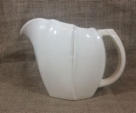 Vintage White Mccoy Pitcher 1946 Mccoy Pottery Milk Or Water Pitcher