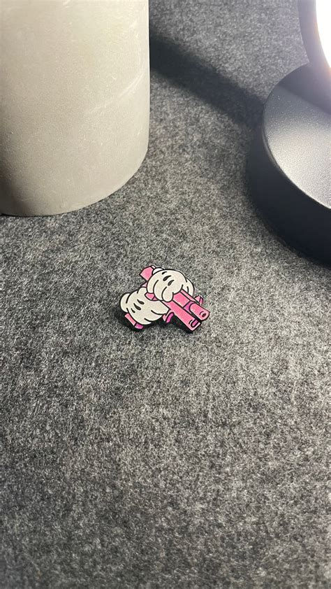 Pink Mickey Blicky 125 Inch Hard Enamel Pin With Glitter Accents Etsy