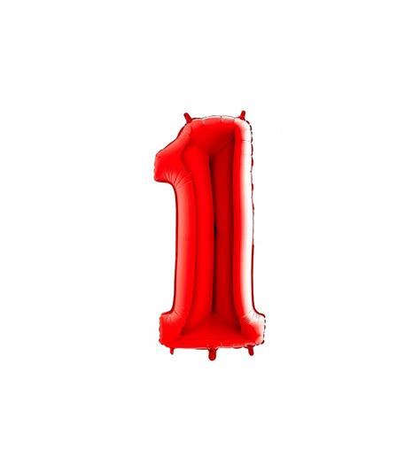 Grand Chiffre UN En Ballon Aluminium Rouge 102 Cm