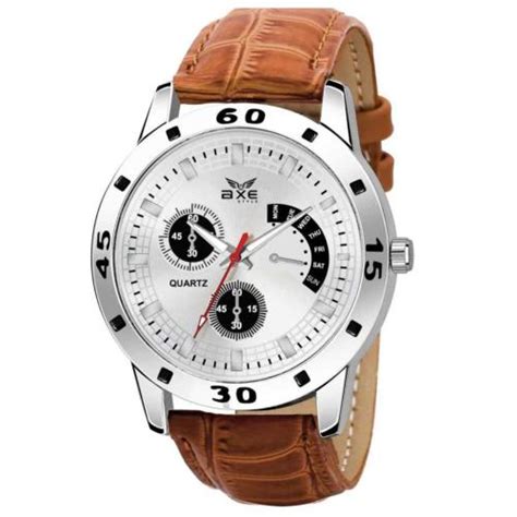 Buy Axe Style Analog White Dial Brown Strap Watch For Men X