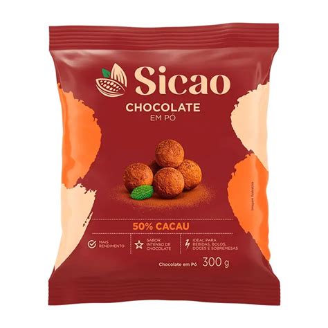 Chocolate Em Pó 50 Cacau 300g Sicao Lupel