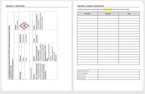 Osha Hazard Communication Program Template