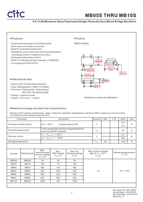 MB4S Datasheet PDF CITC