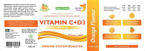 Swedish Nutra Vitamin C D And Zinc Immune System Booster