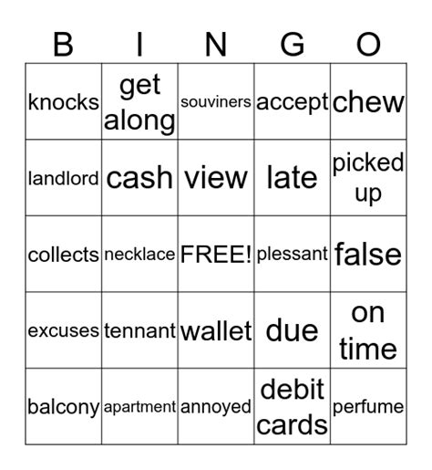 Game Night Bingo Card