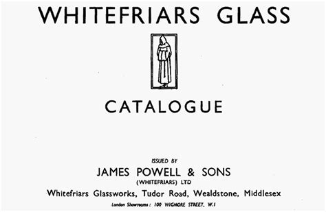 Whitefriars 1938 British Glass Catalogue Front Cover Glass Encyclopaedia