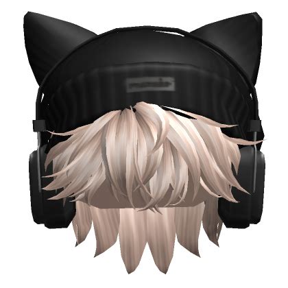 Anime Hair W Beanie Headphones Platinum Blonde Roblox Item