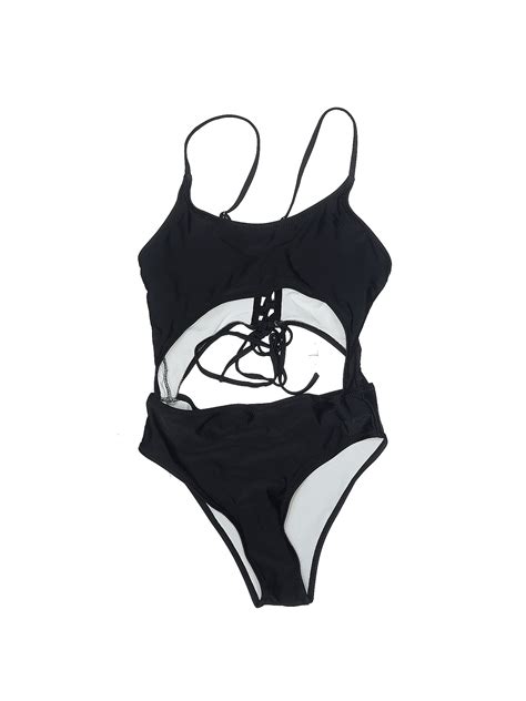 Assorted Brands Solid Black One Piece Swimsuit Size M 47 Off Thredup