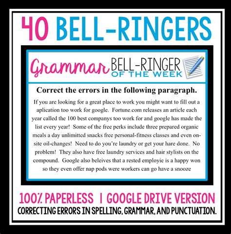 Digital Grammar Bell Ringers Presto Plans