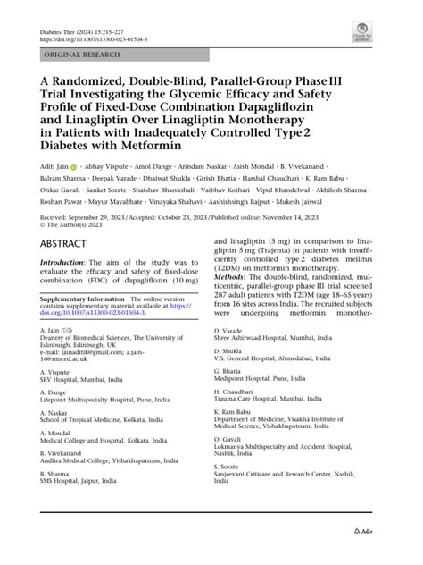 Dapagliflozin Linagliptin Pdf Glycated Hemoglobin Diabetes Management