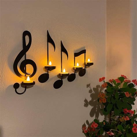 Amazon Manmaohe Black Music Note Wall Sconce Metal Wall Sconce