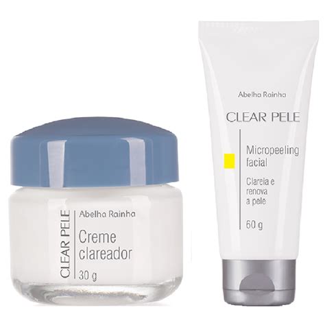 Kit Micropeeling Facial Creme Clareador Noturno Clear Pele Abelha