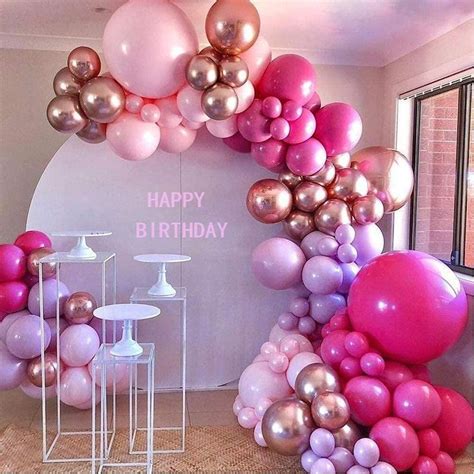 ONANA Hot Pink Balloon Garland Arch Kit 150Pcs Pink Rose Gold Chrome