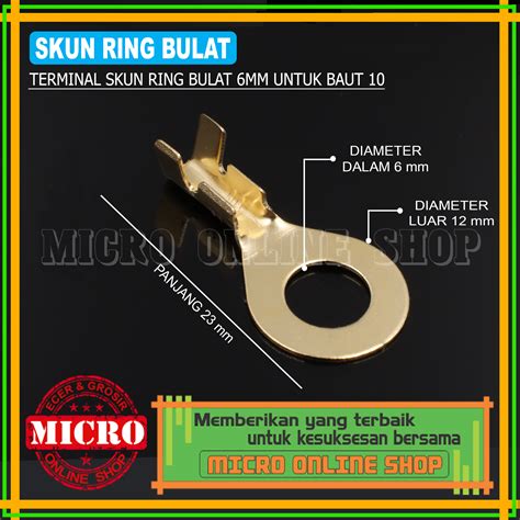 Paket Pcs Skun Ring Mm Untuk Baut Skun Bulat Soket Kabel