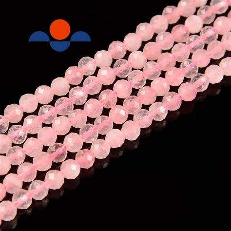 Natural Rose Quartz Faceted Round Beads Size 2mm 3mm 4mm 5 5mm 15 5