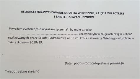 Czy szkoła ma prawo domagać się oświadczenia o nieuczestniczeniu w