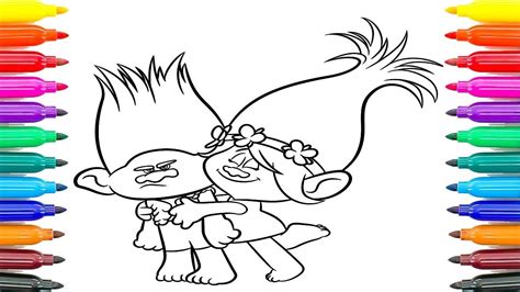 Trolls Coloring Pages Poppy And Branch Coloring Poppy And Branch