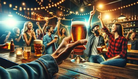 Premium Photo Hand Holding A Glass Of Beer With A Vibrant Background