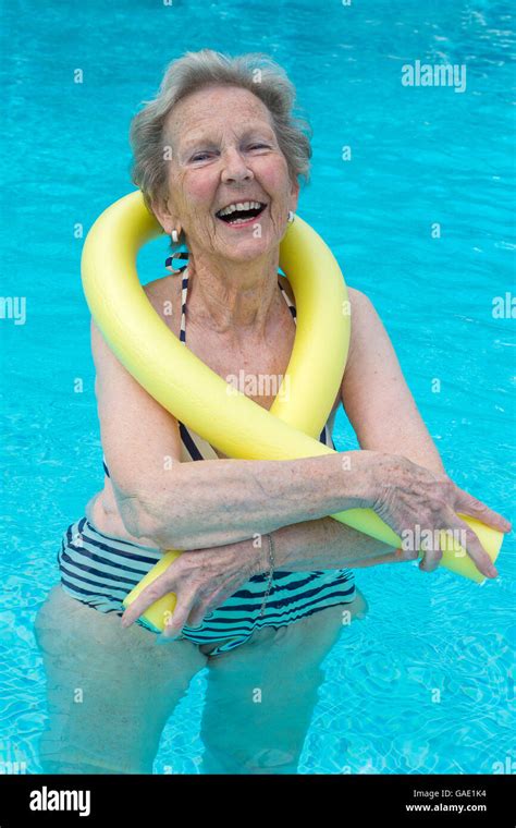 Older Woman Swimming In Pool Hi Res Stock Photography And Images Alamy