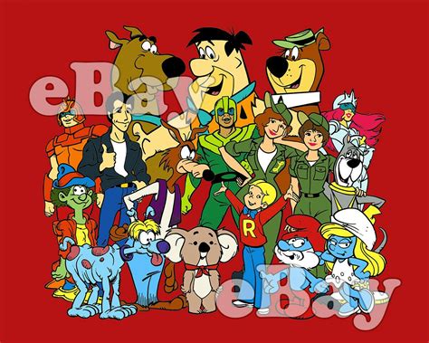 Rare Scooby Doo Smurfs Yogi Bear Flintstones Cartoon Tv Photo Hanna