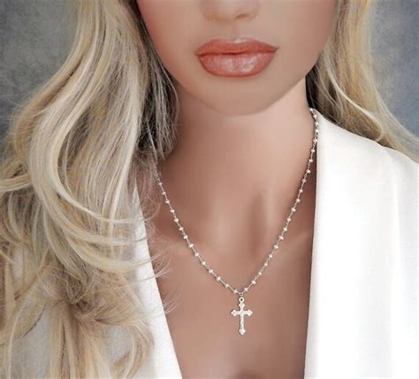 Cross Necklace For Women Sterling Silver T For Her Best Etsy