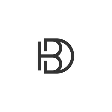 Initial Letter Bd Or Db Monogram Logo Design Vector Template