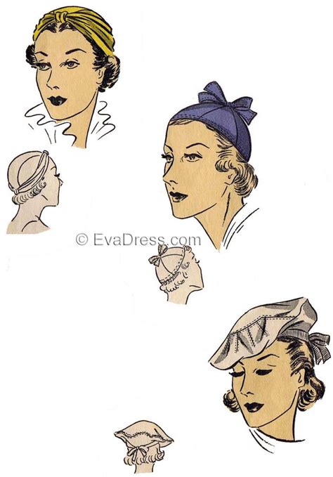 1930's Set of Hats Acc30-1795 – EvaDress Patterns