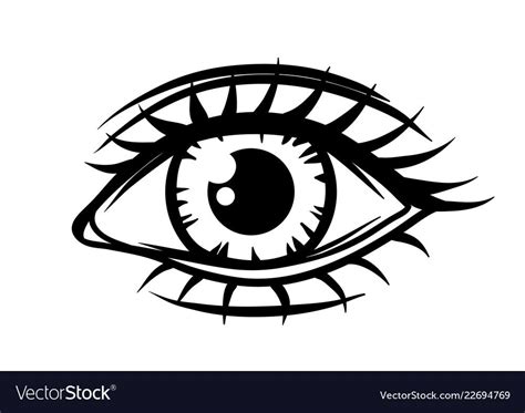 Hand Drawn Beautiful Female Eye Vector Image On In 2020 With Images