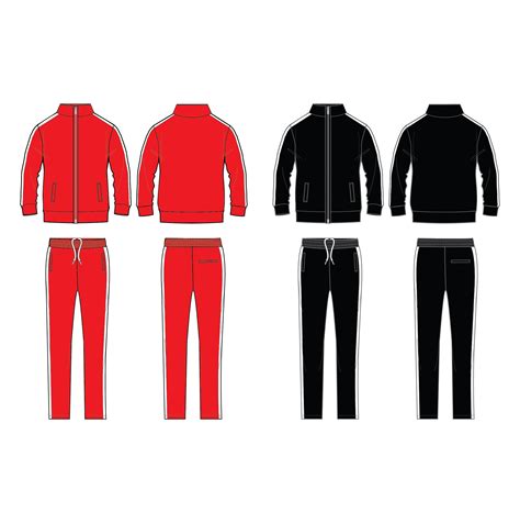 Tracksuit Fashion Flat Templates Technical Drawings Fashion Cad Designs For Adobe