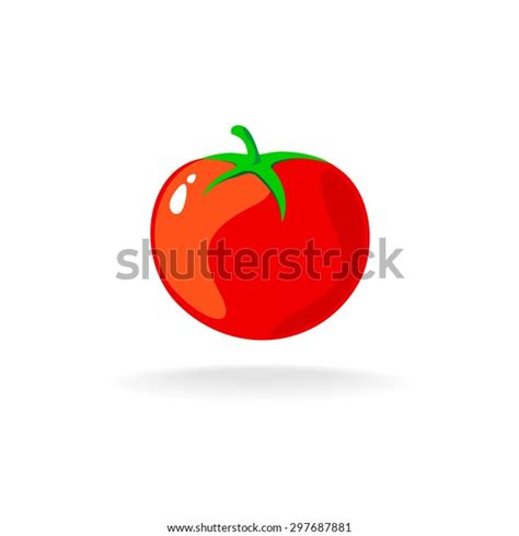 Tomato Isolated Single Simple Cartoon Illustration Stock Vector