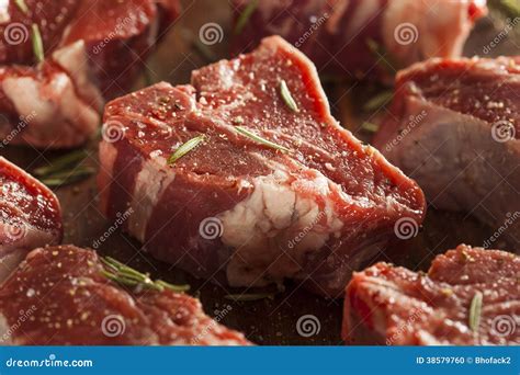 Raw Red Lamb Chops Stock Photo Image Of Herbs Herb 38579760