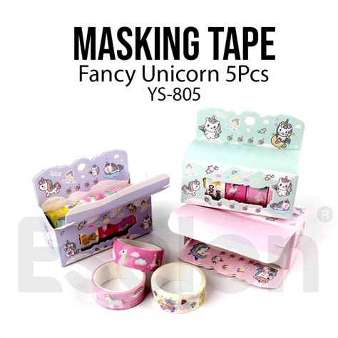 Jual Box Isi Roll Masking Tape Unicorn Fancy Ys Washi Tape