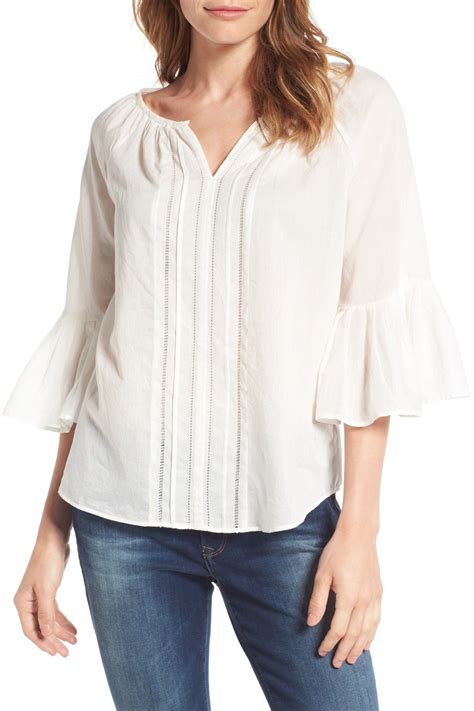 Bell Sleeve Cotton Blouse By Velvet By Graham And Spencer On Nordstromrack Cotton Blouses