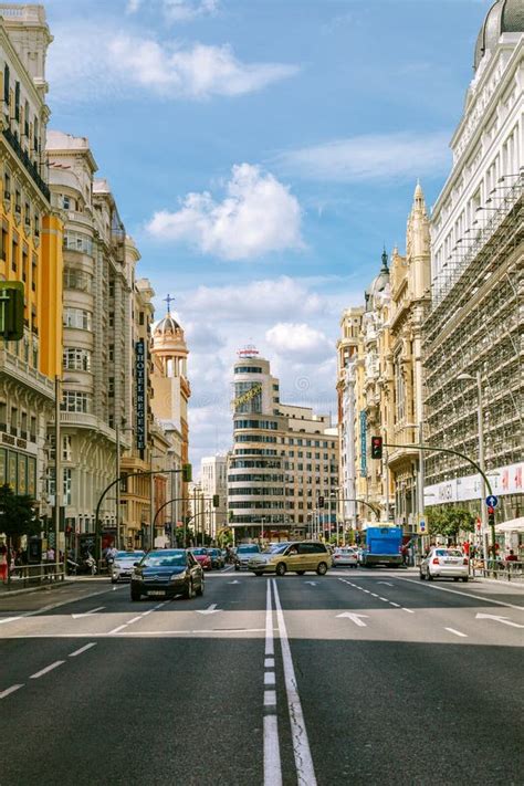 Gran Via Street In Madrid Spain Editorial Photography Image Of