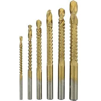 Titanium Coated HSS Twist Drill Bits CHENJIN 6PCS 3 8mm Serrated Side