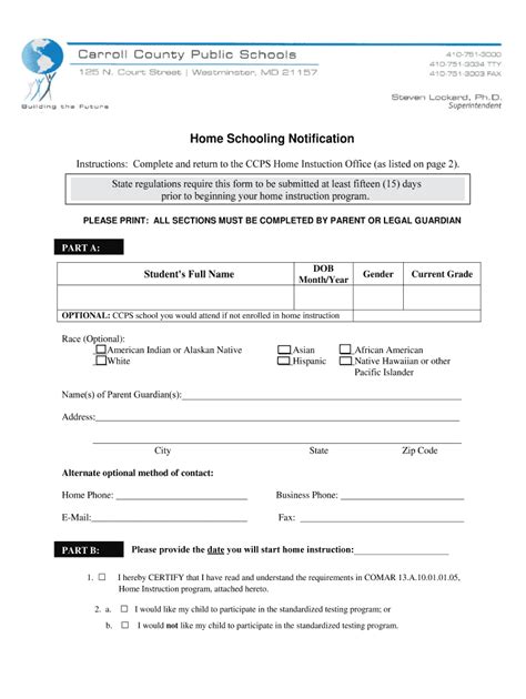 Fillable Online Instructions Complete And Return To The CCPS Home