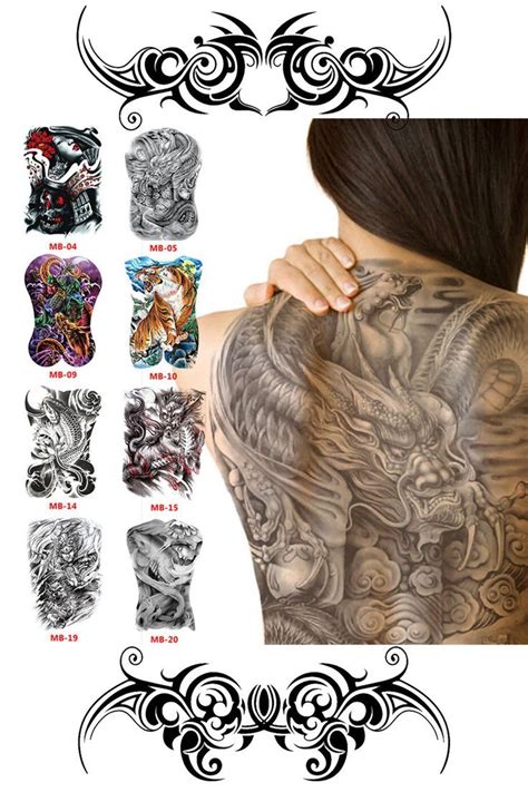 Large Full Back Temporary Tattoos Waterproof Fake Tattoo Body Art Stickers Ebay Fake Tattoos