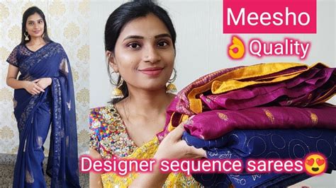 Meesho Just Launched Celebrity Style Designer Sequence Sarees Quality