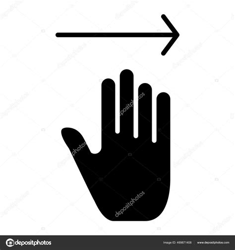 Arrow Gestures Hand Icon Solid Style Stock Vector By ©iconfinder 469871408