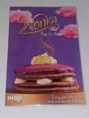 IHOP Restaurant Special Edition WONKA Movie Pancakes Purple Menu Start