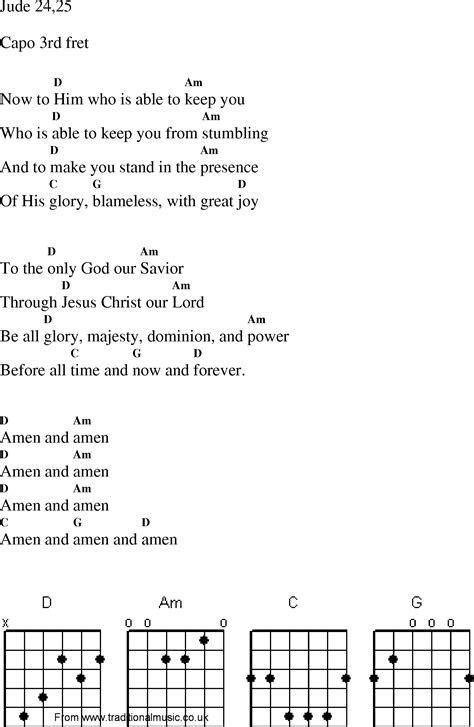 Christian Gospel Worship Song Lyrics With Chords Jude