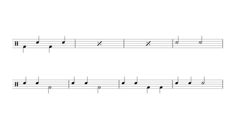 Easy Half Notes Minims Interactive Sight Reading Practice For Drums