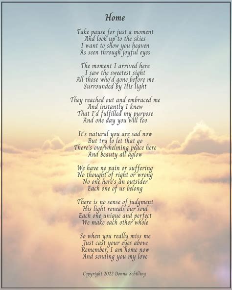 Home sympathy Poem Remembrance or Funeral Poem Bereavement - Etsy ...