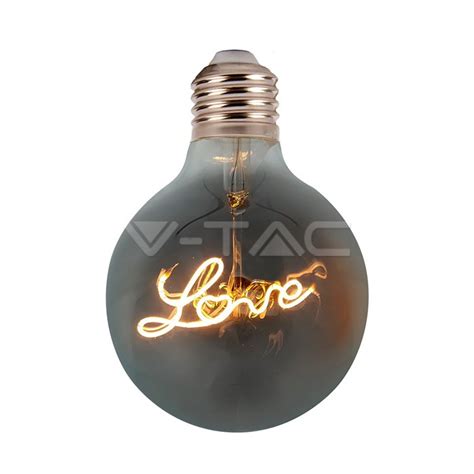 Led Bulb W E Filament G Smoky Glass K V Tac Georgia