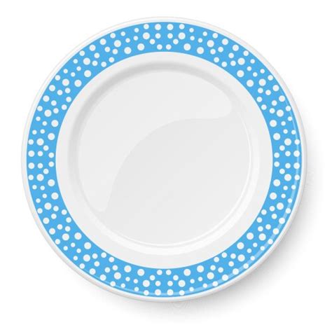 Blue Dish With Pattern Of Chaotic White Polka Dot Vector Image