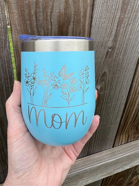 Mom Stainless Steel Wine Tumbler 12 Oz Tumbler With Lid Mom And