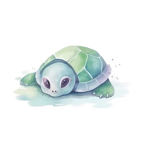 Premium AI Image | A watercolor painting of a turtle.